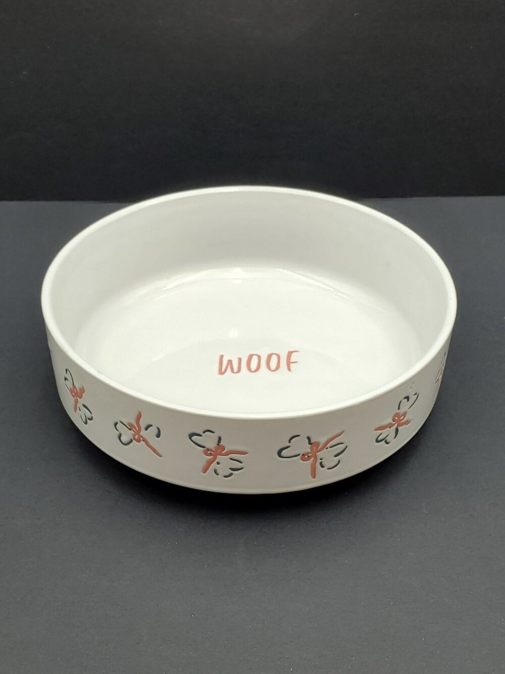 Prima Pet Dog Bowl Pet Bowl Dog Food & Water Dish Etched Woof and Bones